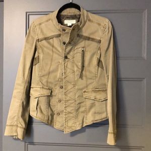 Moto-inspired twill jacket